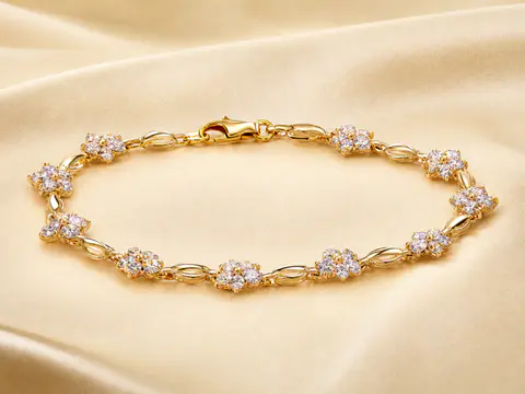 Floral Diamond Link Bracelet