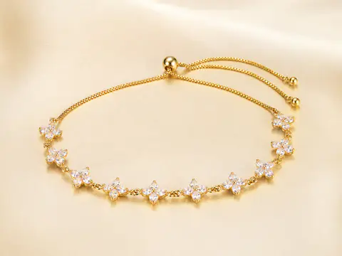 Floral Diamond Slider Bracelet