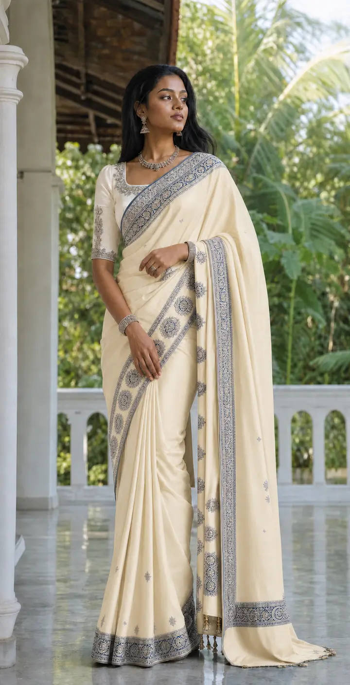 Coconut ivory island drape front view