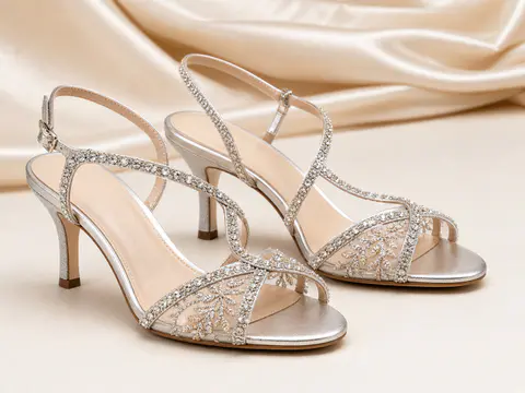 Crystal Strap Occasion Heels