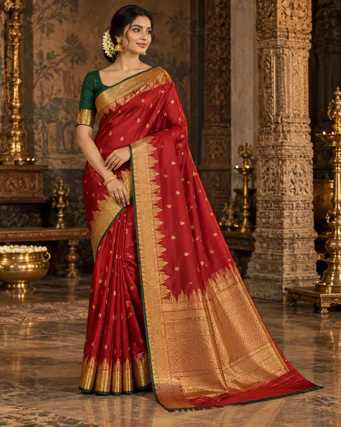 Ruby Temple-Step Saree front styling preview