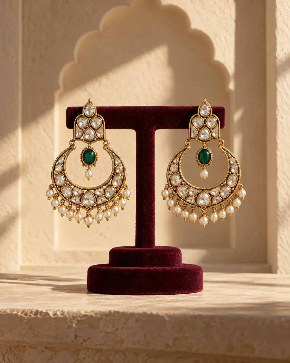 Crescent Courtyard Earrings front styling preview