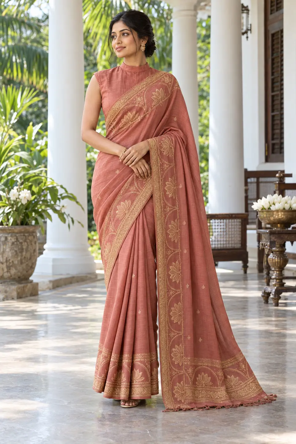 Coral Lotus Island Drape front styling preview