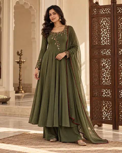 Vanam Mirror Anarkali Set front styling preview
