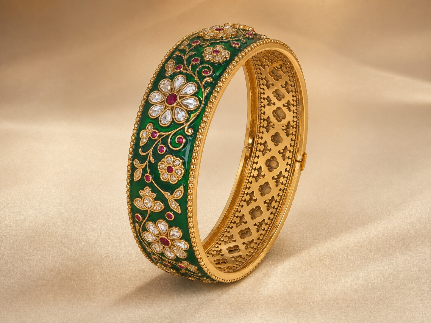 Emerald Enamel Heritage Bangle