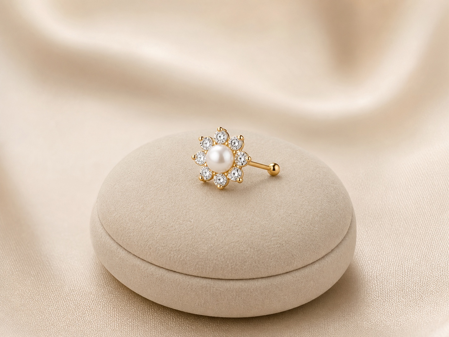 Pearl Blossom Nose Pin