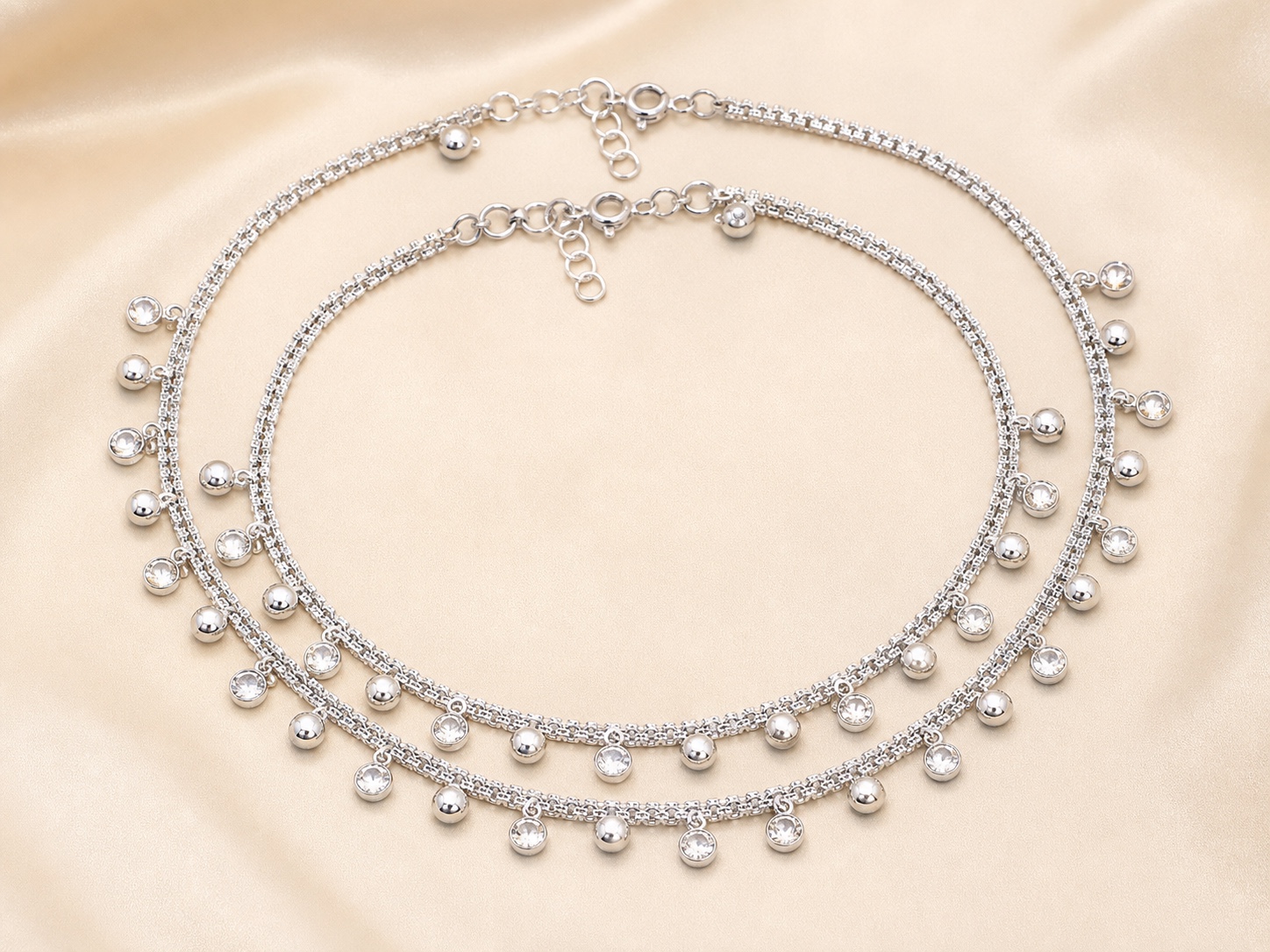 Silver Ghungroo Droplet Payal