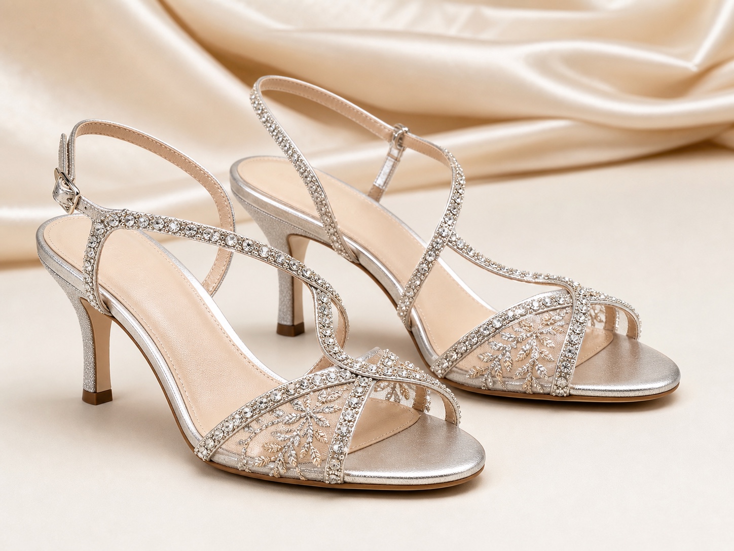 Crystal Strap Occasion Heels
